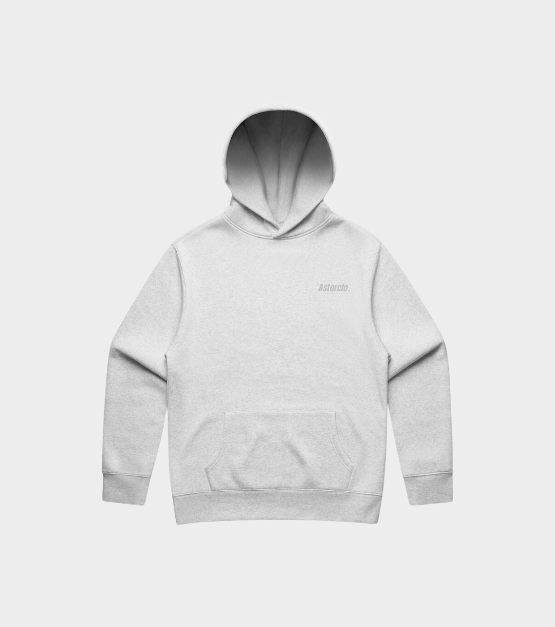 ASTOR embroidered White heather hoodie